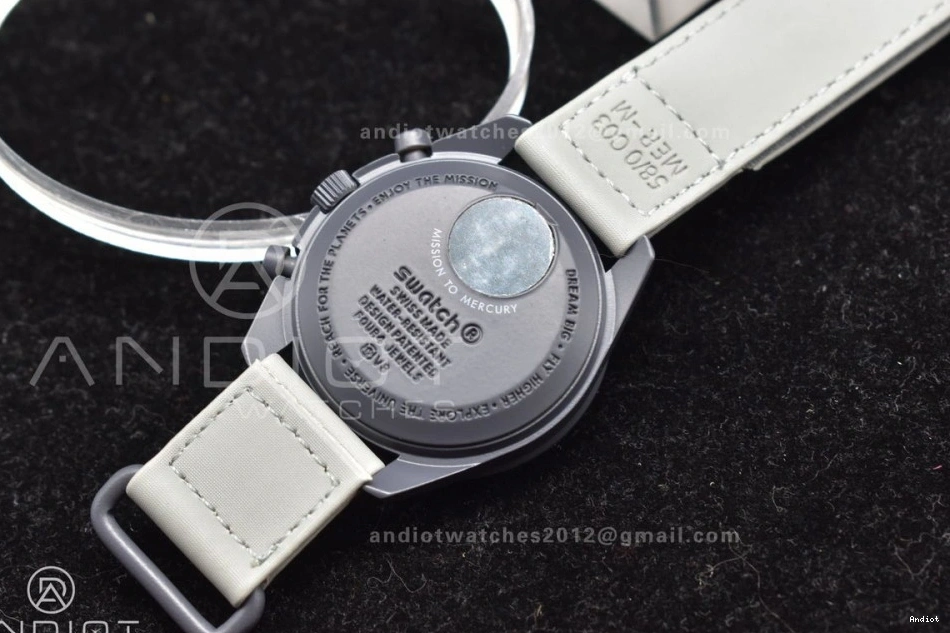on Nylon Bioceramic Strap Moonwatch Swatch Mission x Omega Quartz Mercury to 1125